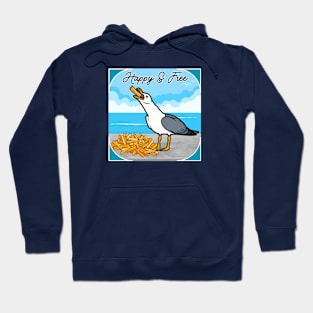 Happy Seagull with French Fry Hoodie